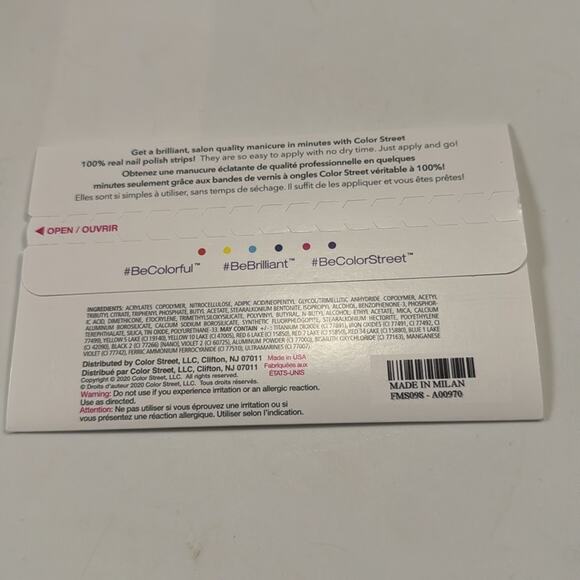 NWT Color Street "Made in Milan" Shimmery Brown Red Nail Strip - Picture 3 of 4